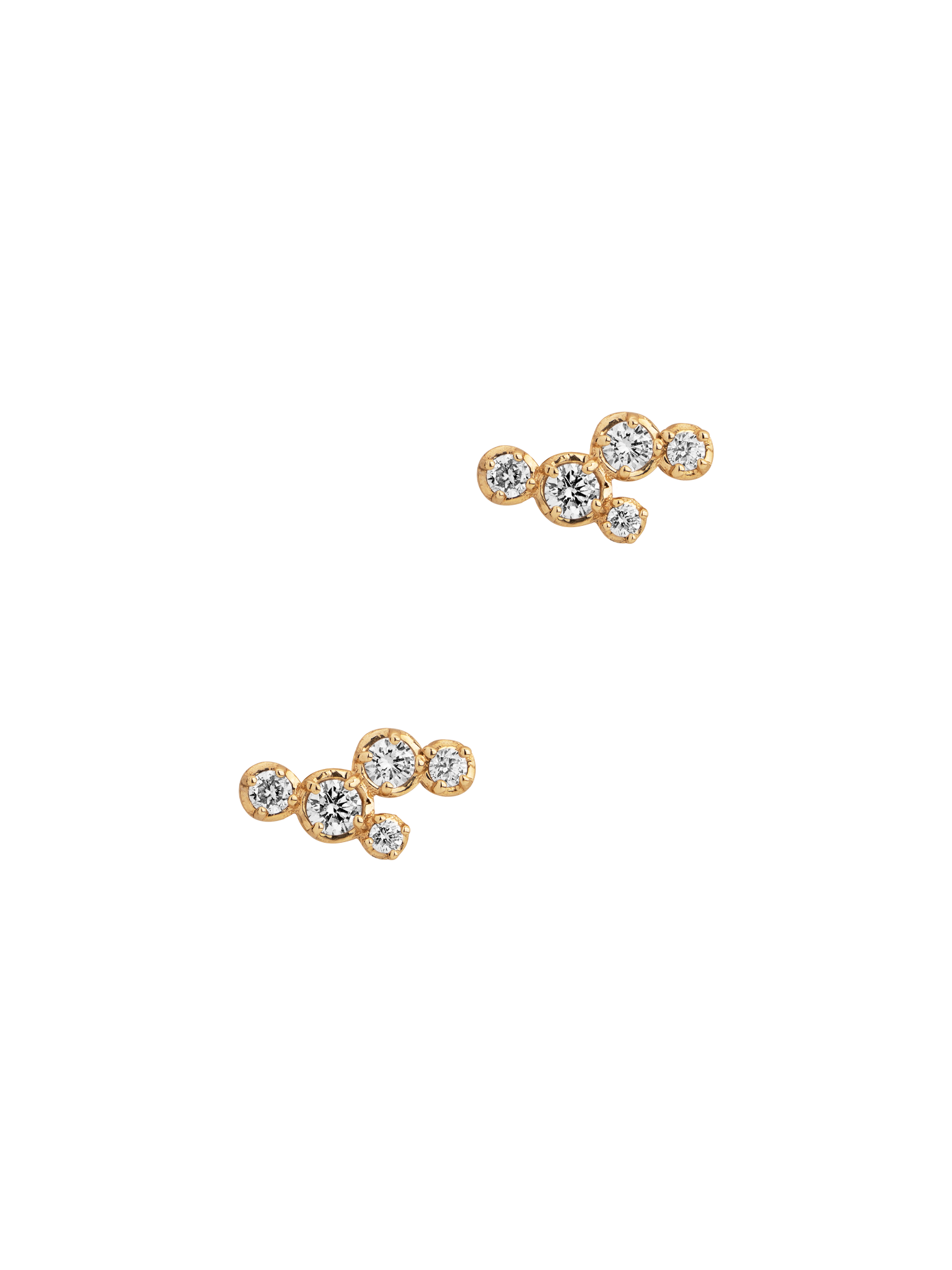 14k stargazer five diamond ear-studs